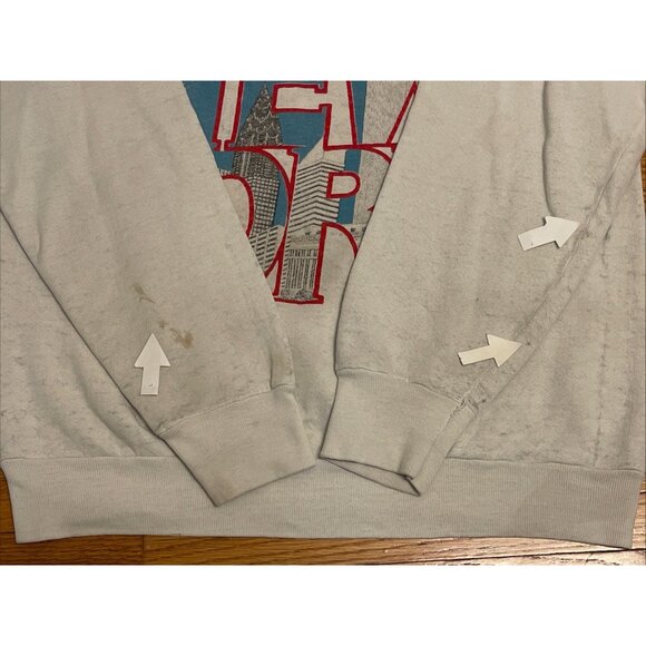 Vintage 80s 1987 Large New York City NYC Twin Towers Distressed Sweatshirt USA - Picture 6 of 8